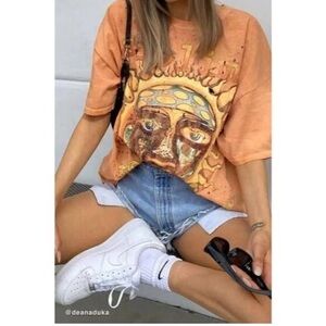 Urban Outfitters Orange Sun Graphic Tee